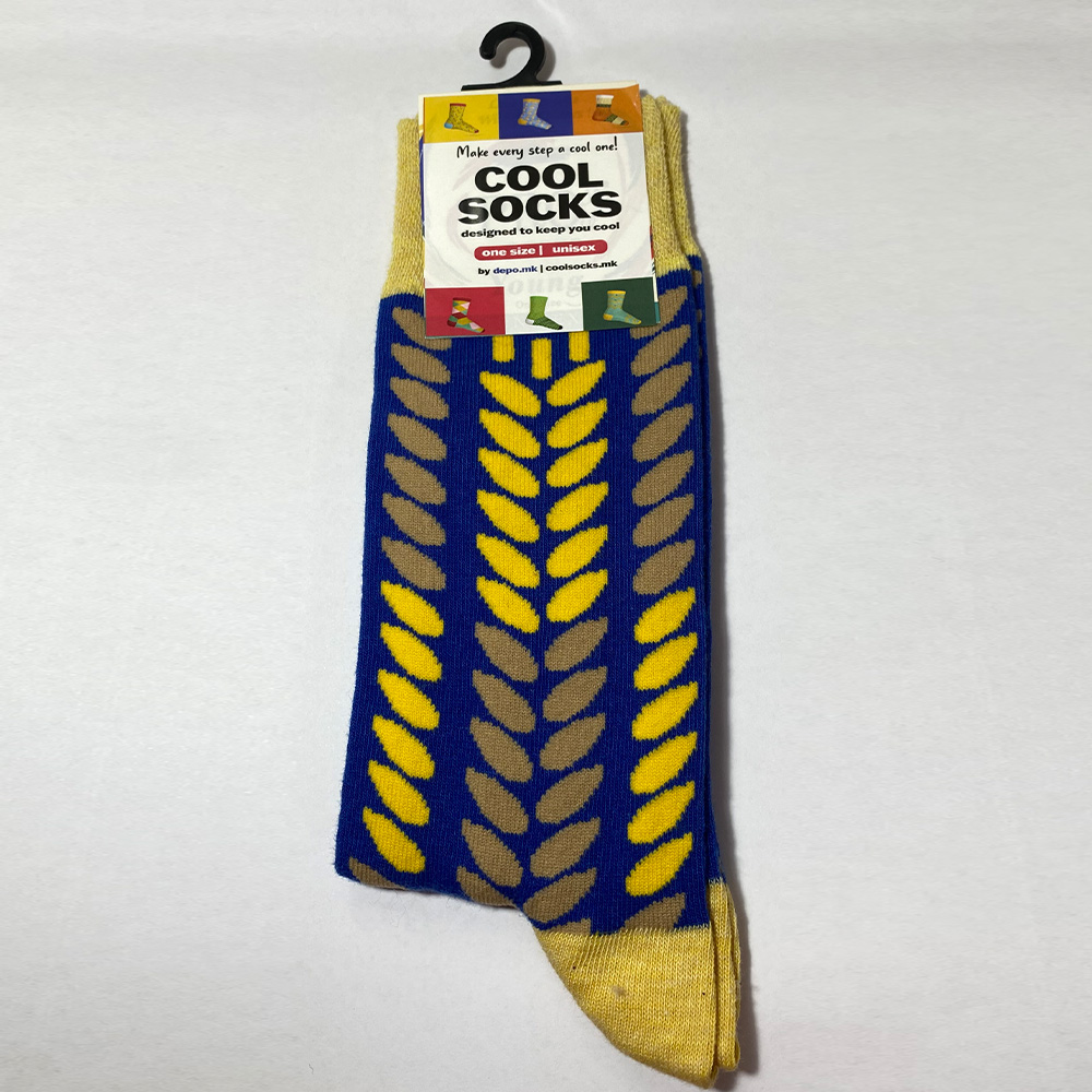 Navy Garden Cool Socks чорапи со жолти и кафеави листови